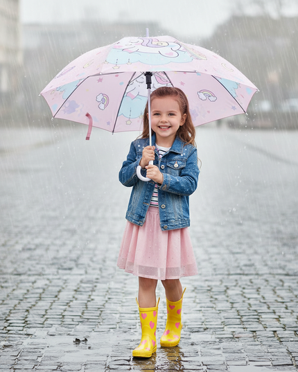 pastel unicorn umbrella - in-use