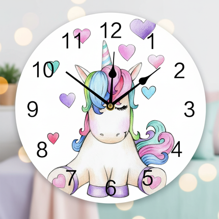pastel unicorn wall clock - lifestyle
