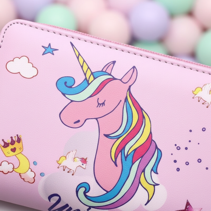 pastel unicorn wallet - detail