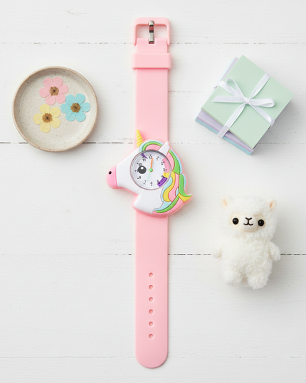 pastel unicorn watch - flat-lay