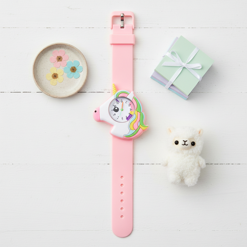 pastel unicorn watch - flat-lay