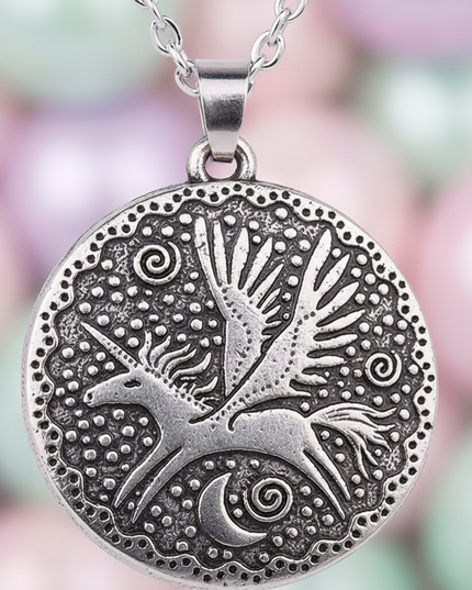 pegasus unicorn necklace - detail