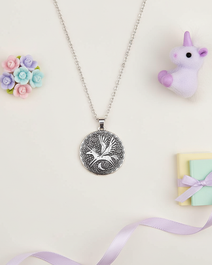 pegasus unicorn necklace - flat-lay