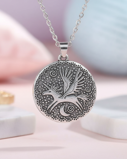 pegasus unicorn necklace - lifestyle
