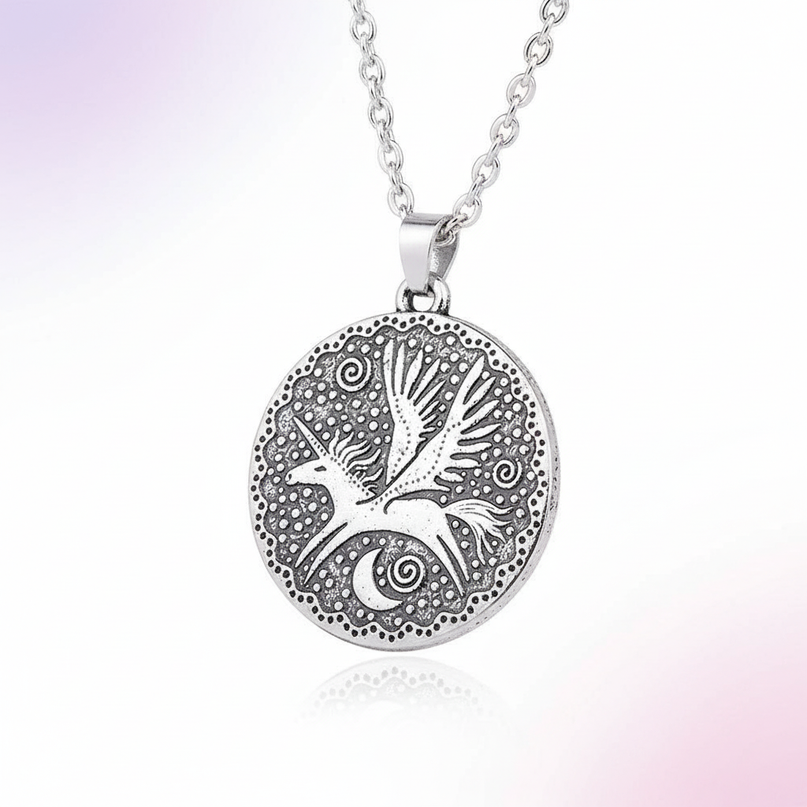 pegasus unicorn necklace - white-bg