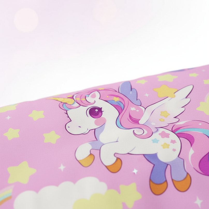 pink allover pegasus unicorn bedding - white-bg