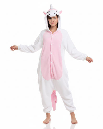 pink and white unicorn onesie - white-bg