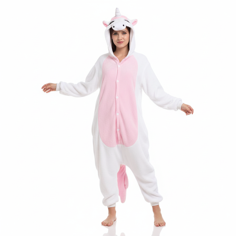 pink and white unicorn onesie - white-bg