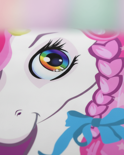 pink braided mane unicorn bedding - detail