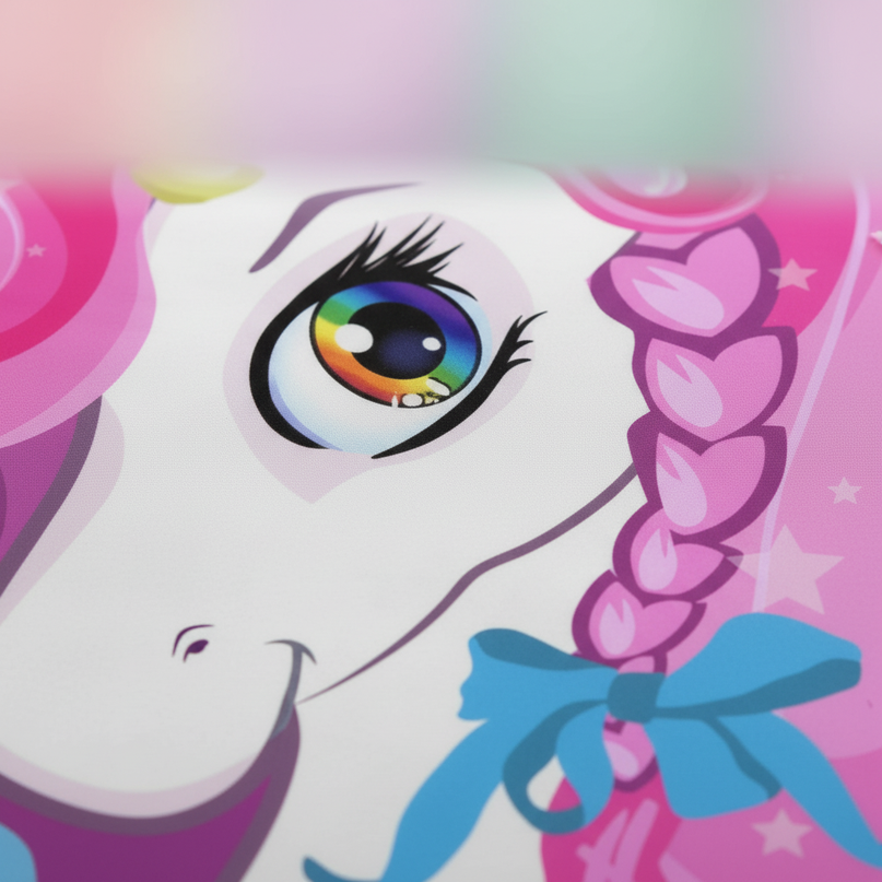 pink braided mane unicorn bedding - detail