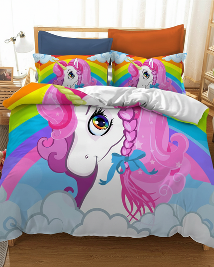 pink braided mane unicorn bedding - lifestyle