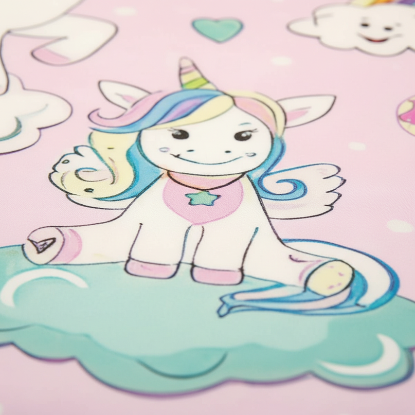 pink candy dreams unicorn bedding - detail