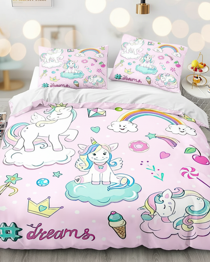 pink candy dreams unicorn bedding - lifestyle