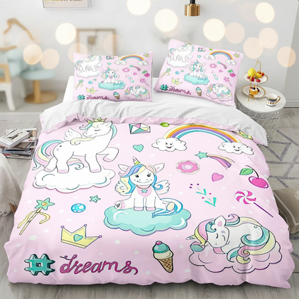 pink candy dreams unicorn bedding - lifestyle