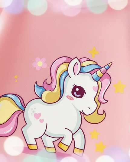 pink cartoon unicorn hoodie - detail