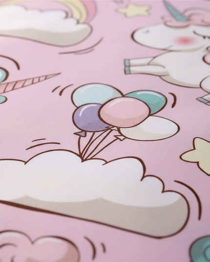 pink cloud allover unicorn bedding - detail