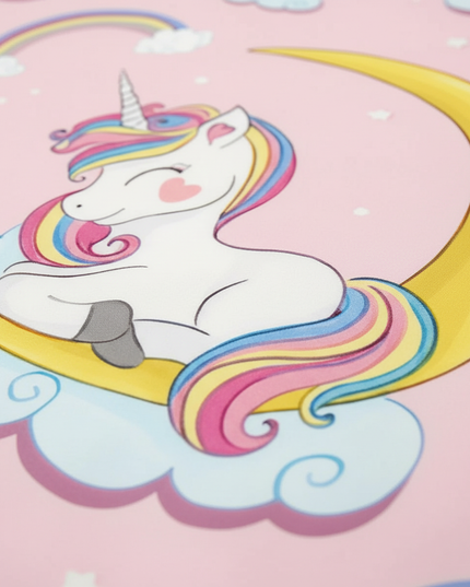 pink crescent allover unicorn bedding - detail