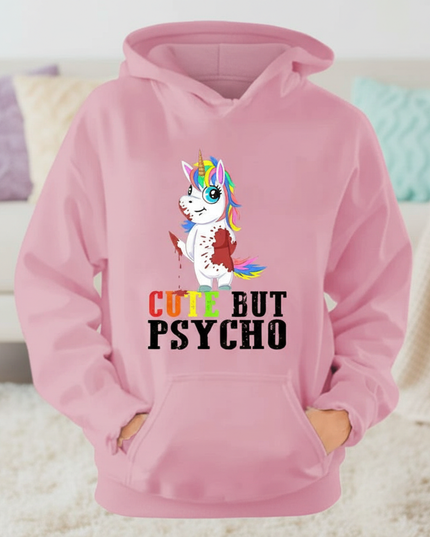 pink cute but psycho hoodie - lifestyle