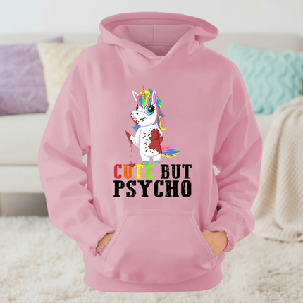 pink cute but psycho hoodie - lifestyle