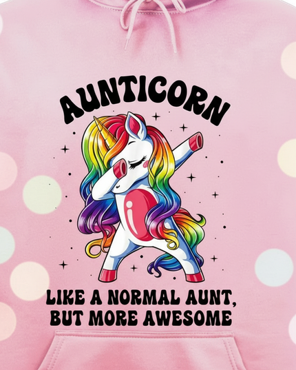pink dabbing unicorn hoodie - detail