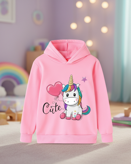 pink dabbing unicorn hoodie kids - lifestyle