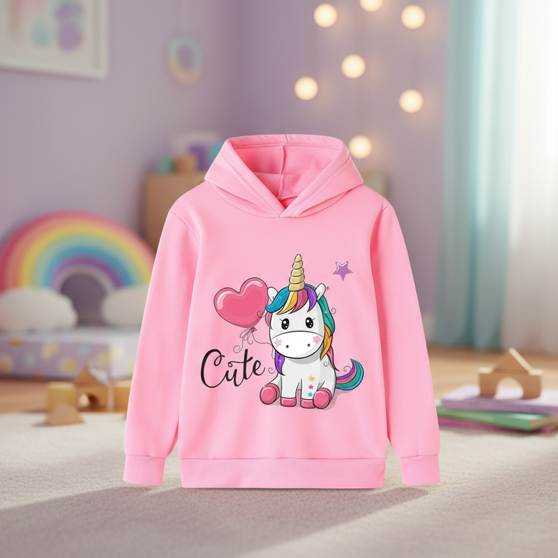 pink dabbing unicorn hoodie kids - lifestyle