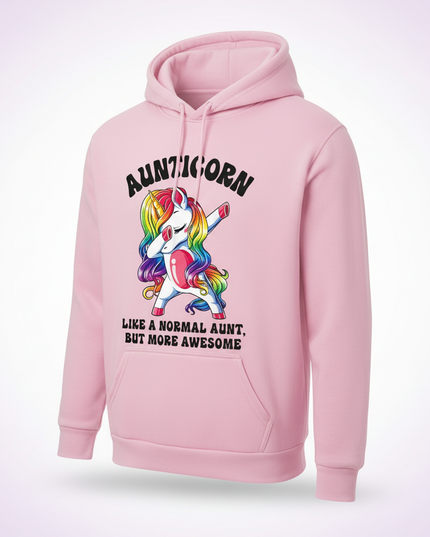 pink dabbing unicorn hoodie - white-bg