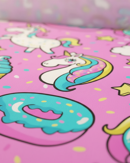 pink donut unicorn bedding - detail