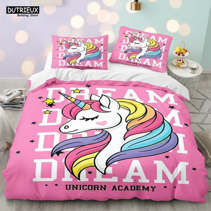 pink dream academy unicorn bedding - lifestyle