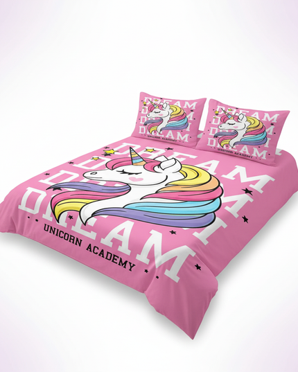 pink dream academy unicorn bedding - white-bg
