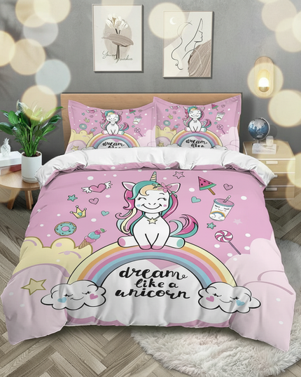 pink dream like unicorn bedding - lifestyle