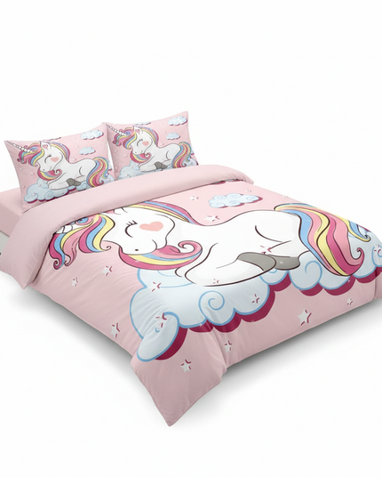 pink dreamy cloud unicorn bedding - white-bg