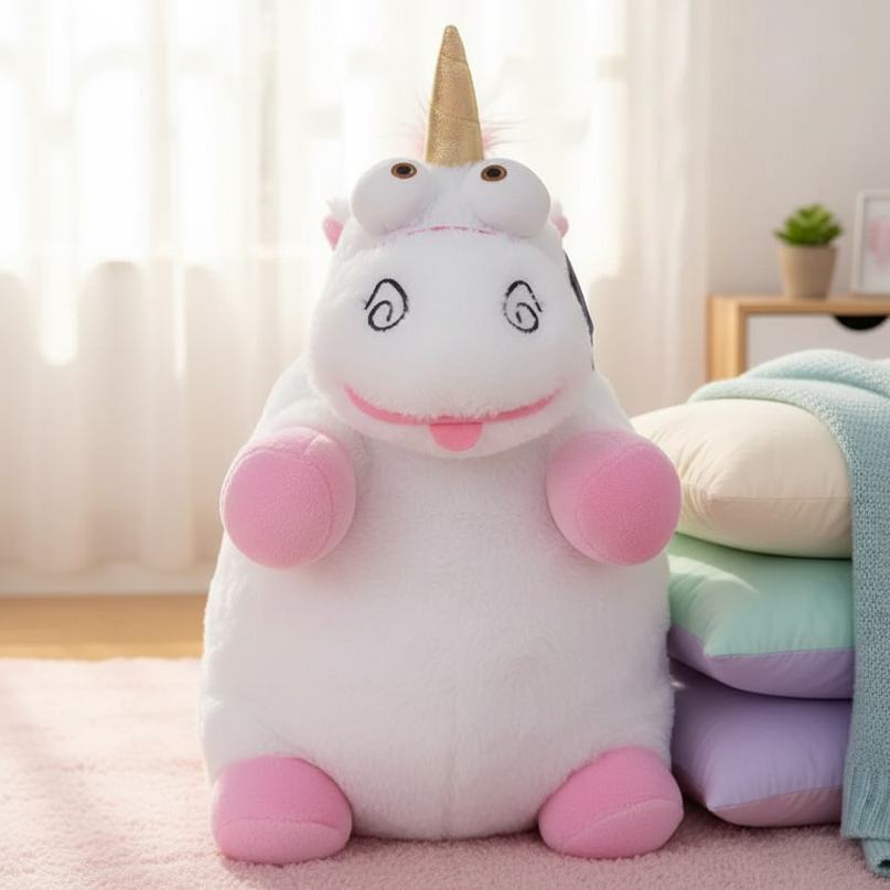 pink evil unicorn plush - lifestyle