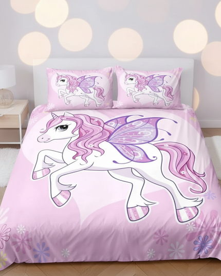 pink fairy unicorn bedding - lifestyle