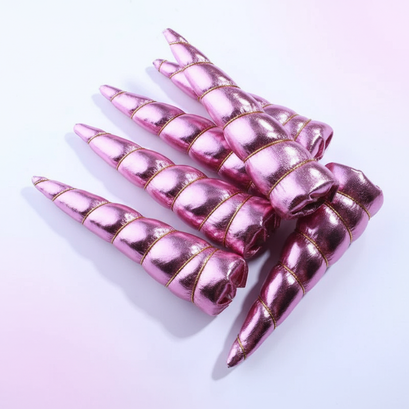 pink felt unicorn horn pack - white-bg