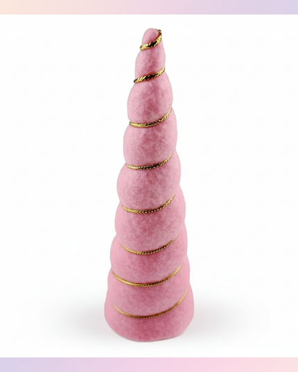pink felt unicorn horn set - white-bg