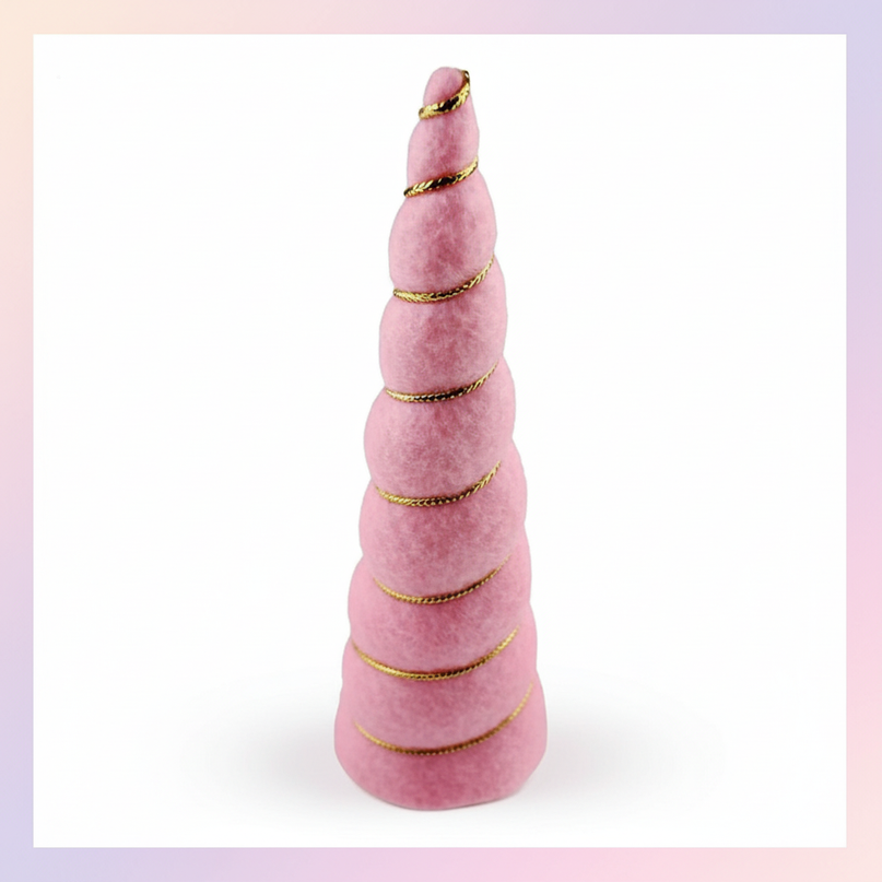 pink felt unicorn horn set - white-bg