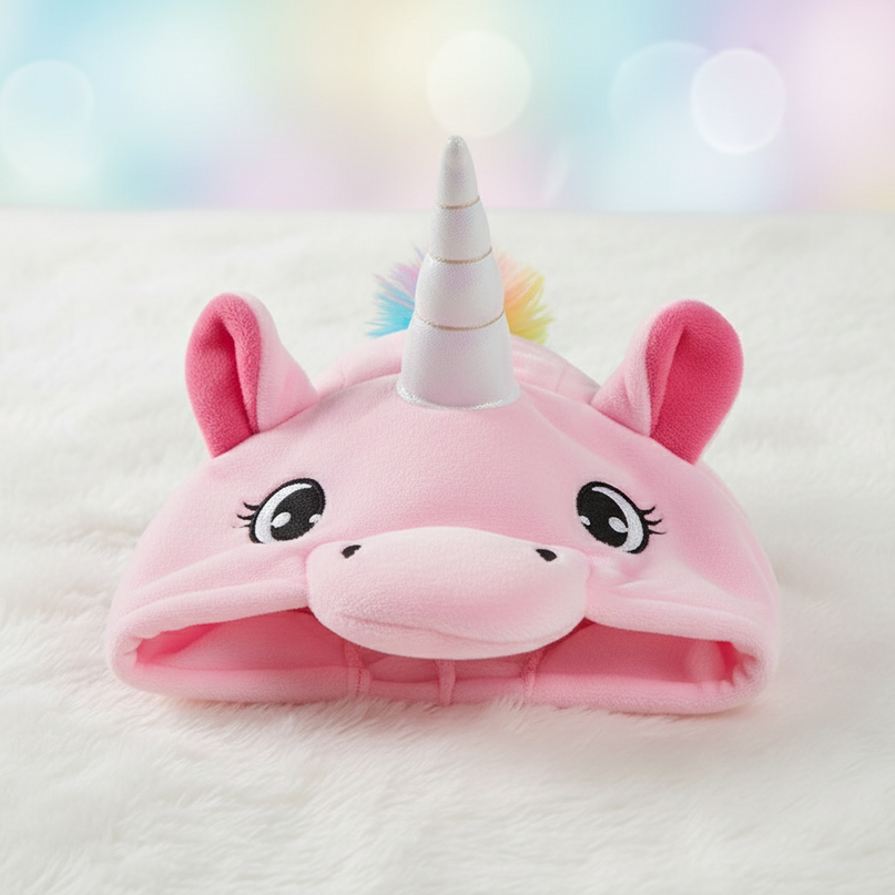 pink fluffy unicorn onesie - detail