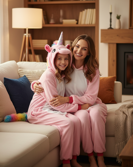 pink fluffy unicorn onesie - lifestyle