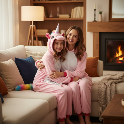 pink fluffy unicorn onesie - lifestyle