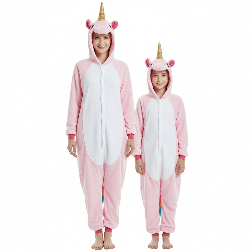 pink fluffy unicorn onesie - white-bg