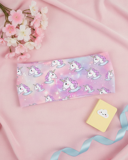 pink galaxy unicorn headband - flat-lay