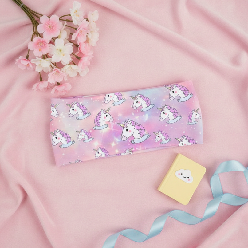 pink galaxy unicorn headband - flat-lay