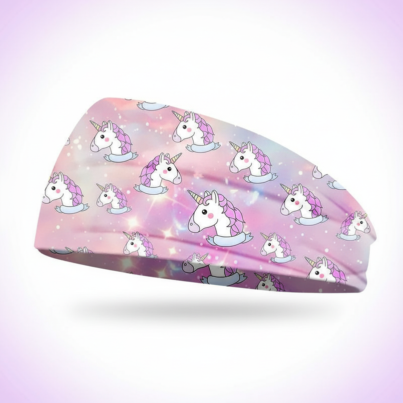 pink galaxy unicorn headband - white-bg
