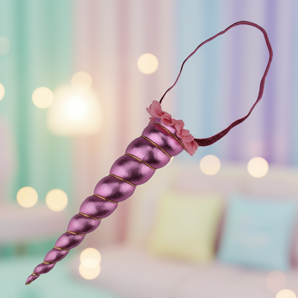 pink glitter unicorn horn headband - lifestyle