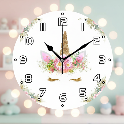 pink gold unicorn wall clock - lifestyle