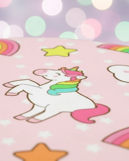 pink happy cloud unicorn bedding - detail