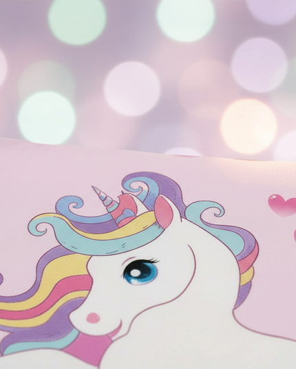 pink heart cloud unicorn bedding - detail