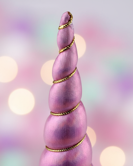 pink iridescent unicorn horn - detail