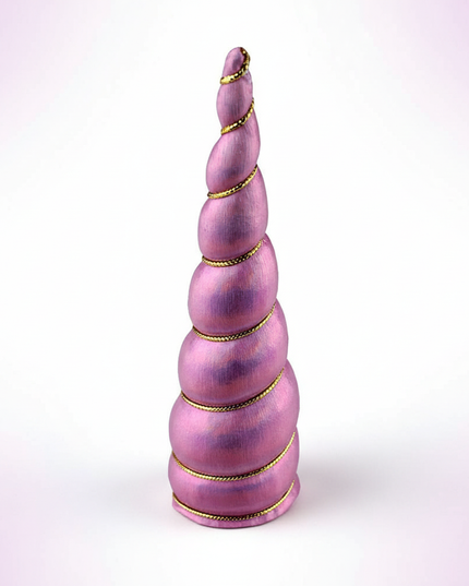 pink iridescent unicorn horn - white-bg